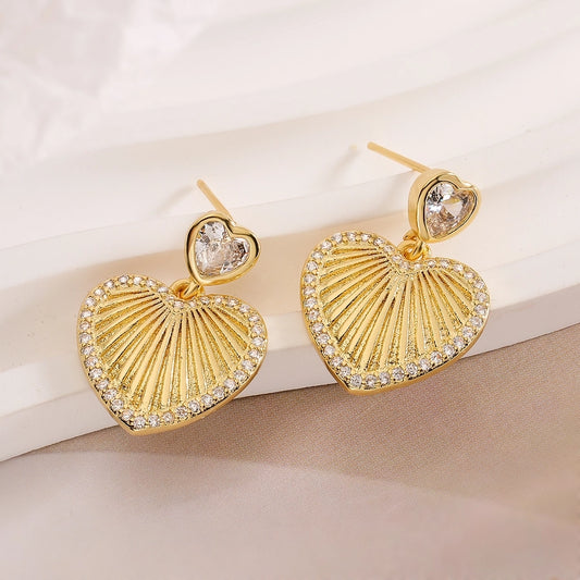 Emma Heart Zircon Drop Earrings