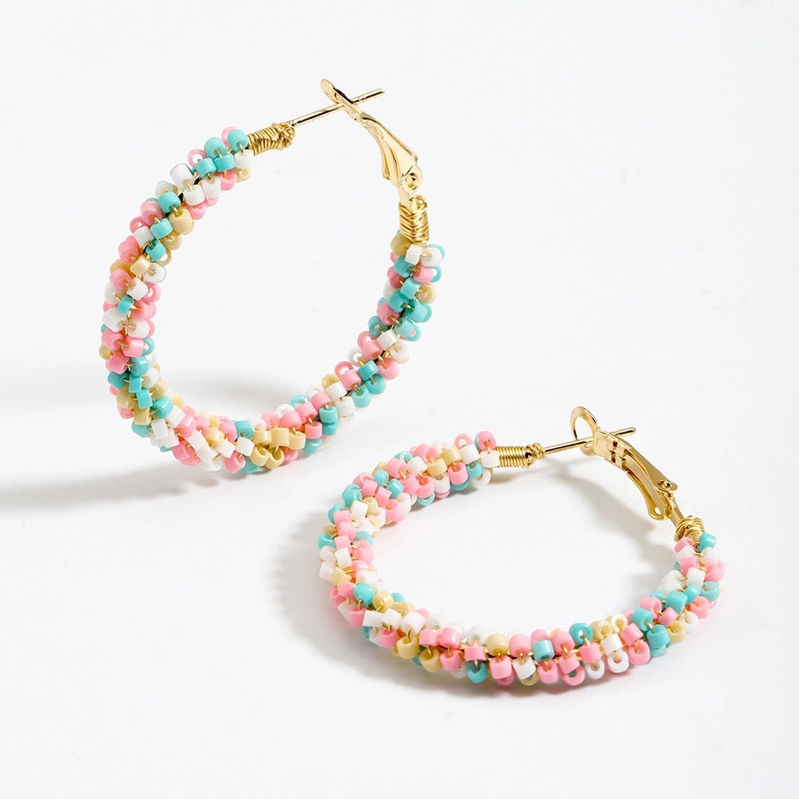Wired Beads Hoop Earrings