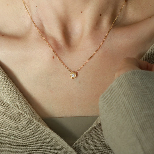 Minimalist Crystal Pendant Necklace