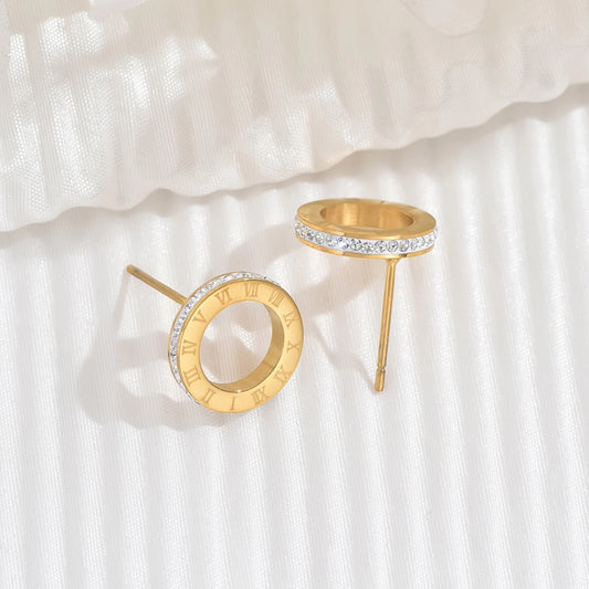 Minimalist Roman Numeral Stud Earrings