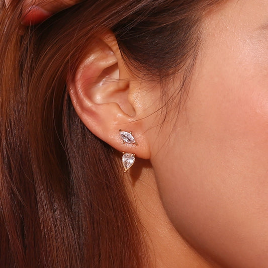 Dainty Crystal Droplet Stud Earrings
