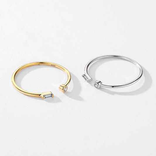 Minimalist Zircon Open Ring