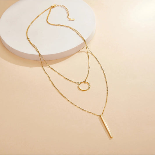 Selene Hollow Double Layer Necklace