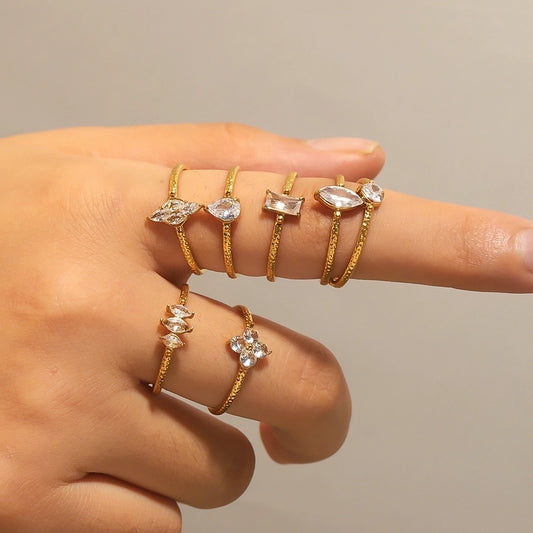 Anabella Crystal Open Rings