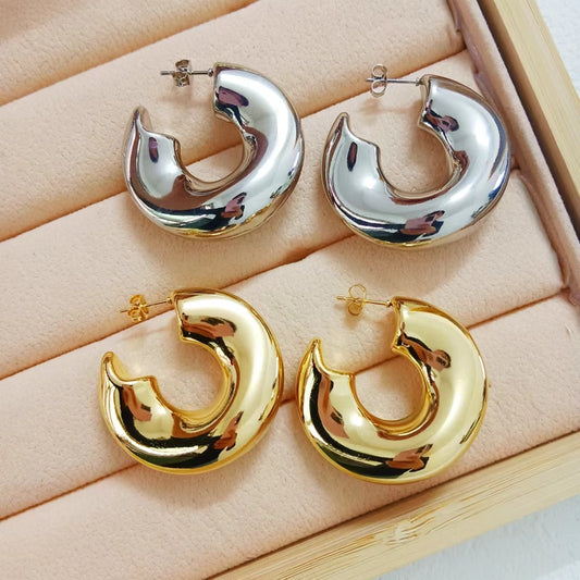 Abstract Geometric Hoop Earrings
