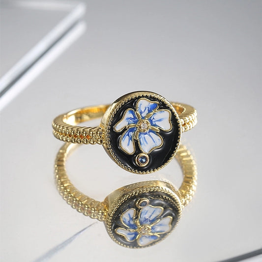 Portugal Hand Painted Flower Ring