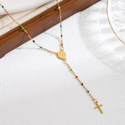Boho Minimalist Cross Y Necklace