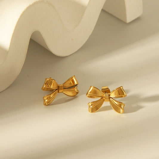 French Bow Stud Earrings