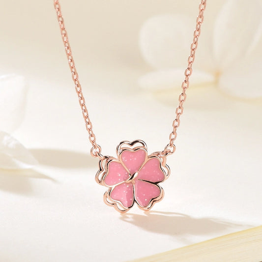 Pink Sakura Dainty Pendant Necklace