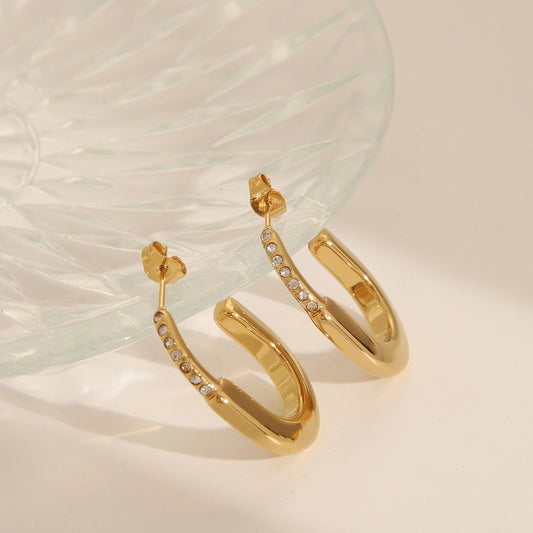 French Locker Dainty Hoop Earrings