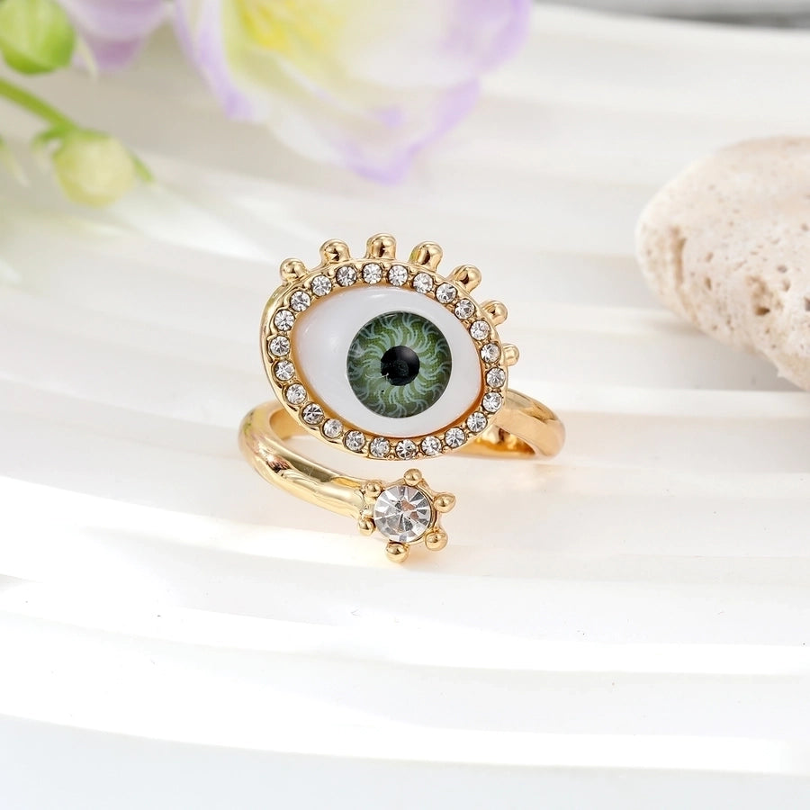 Evil Eye Resin Open Ring