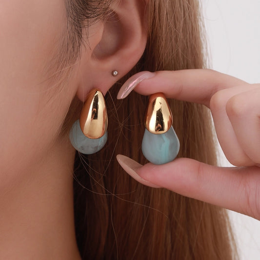 Candy Droplet Resin Stud Earrings