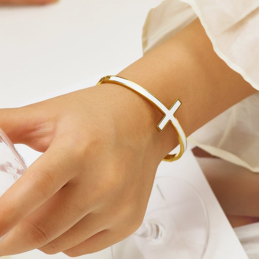 Jolene Cross Bangle Bracelet