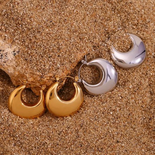 Geometric Basket Hoop Earrings