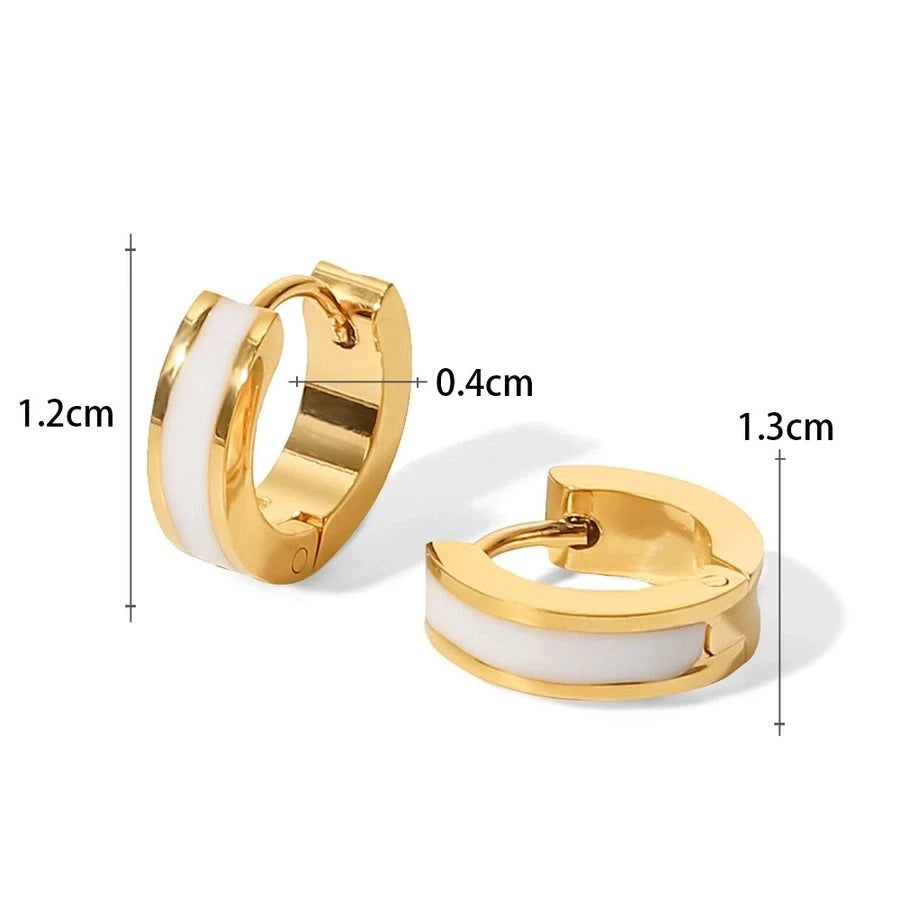 Dainty Classic Enamel Hoop Earrings