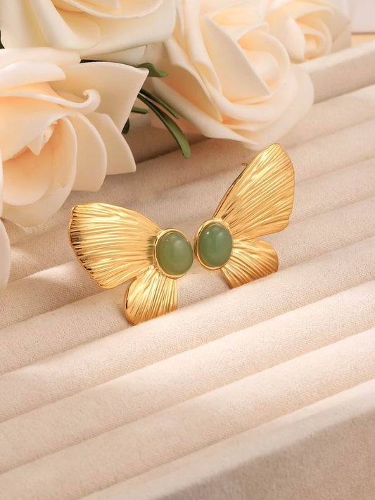 Vintage Butterfly Gemstone Studs