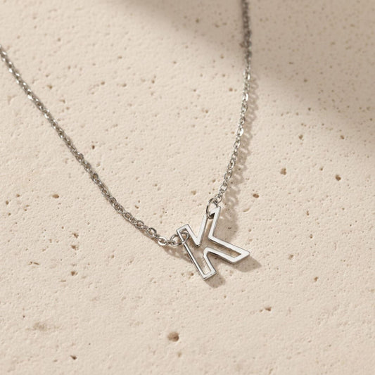 Personalized Hollow Initial Necklace