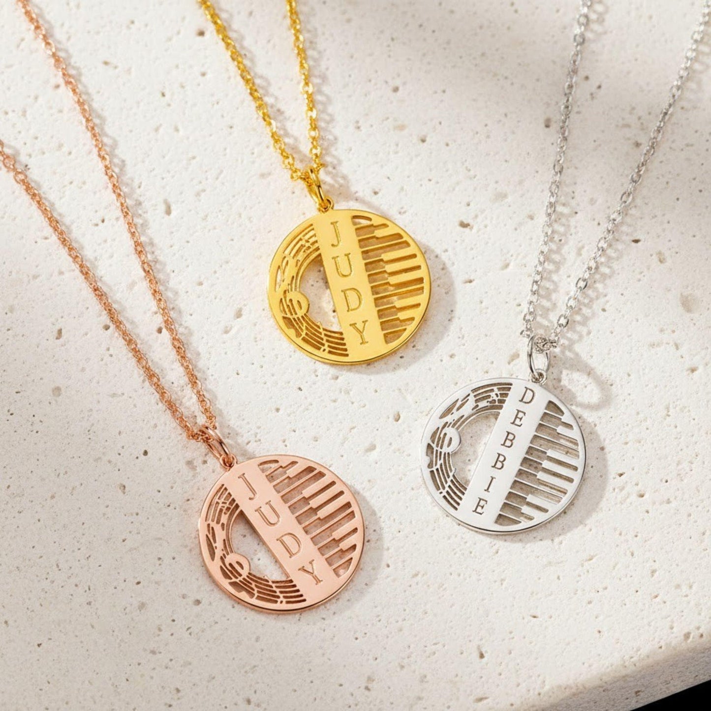 Custom Piano Name Necklace