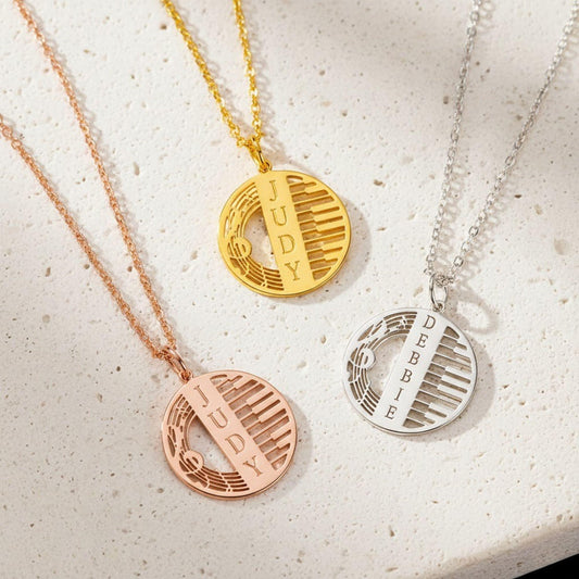Custom Piano Name Necklace