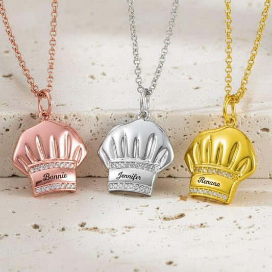 Custom Name Chef Hat Necklace