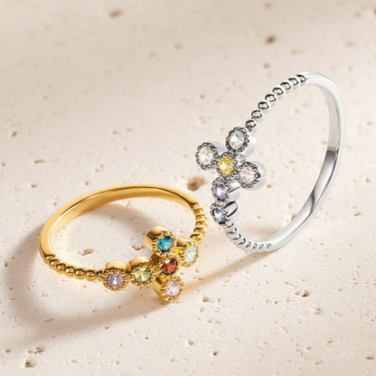 Custom 1-6 Birthstones Cross Ring