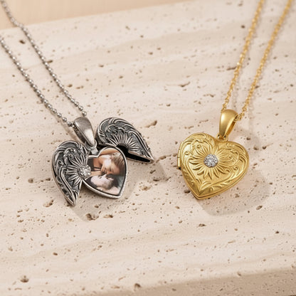 Custom Photo Vintage Heart Locket Necklace