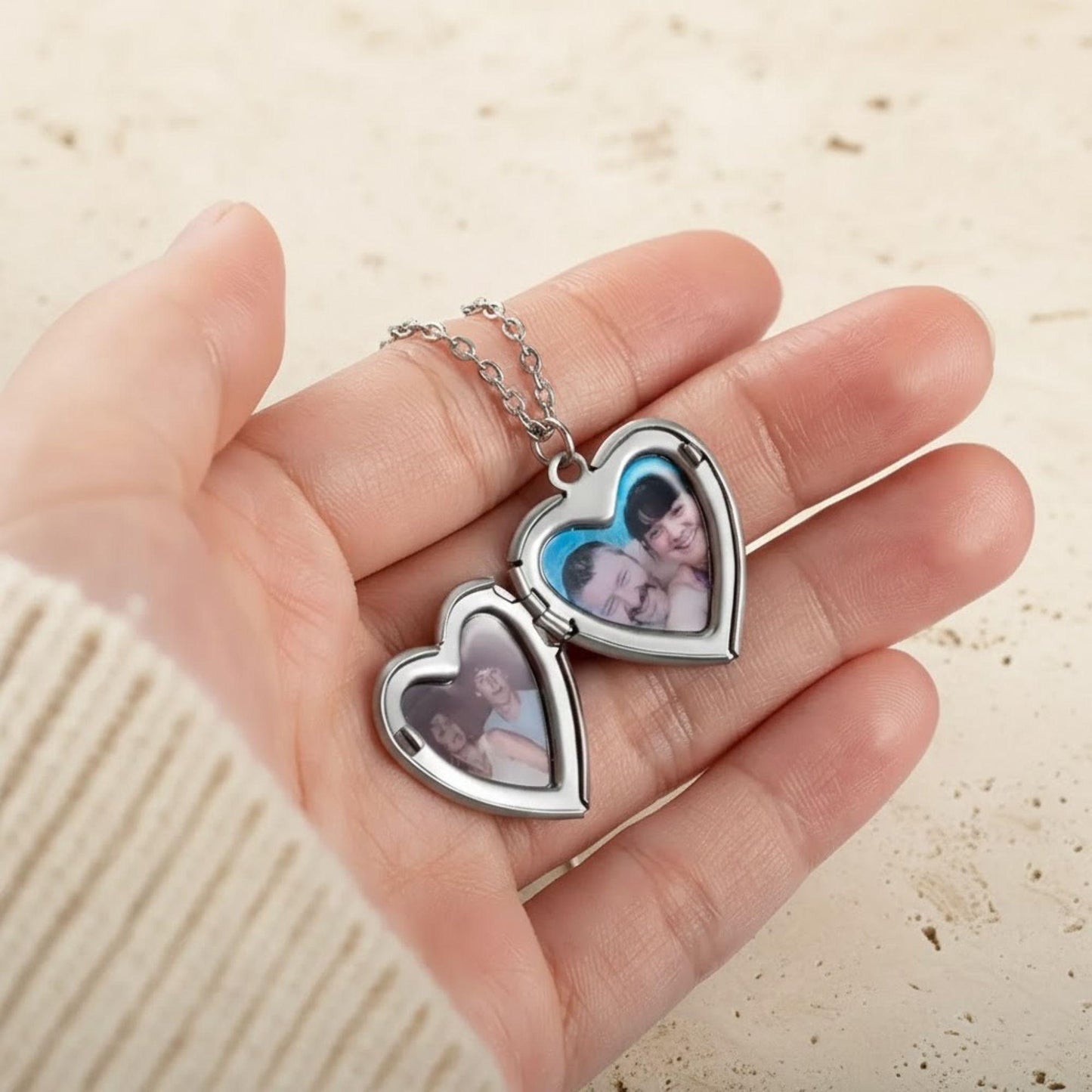 Personalized Butterfly Heart Locket Necklace