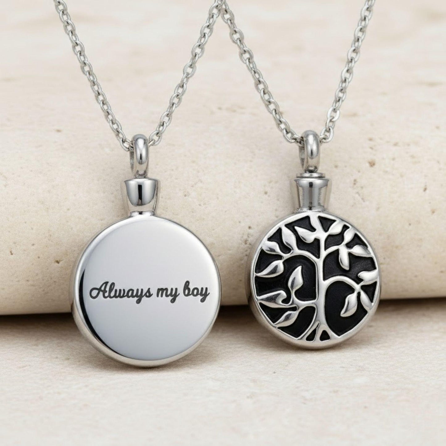 Engraved Tree of Life Urn Necklace
