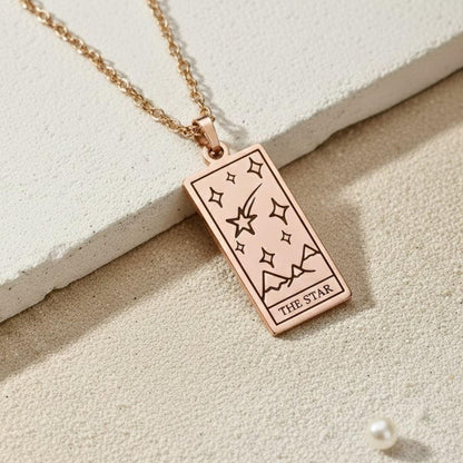 Custom Engraved Tarot Card Necklace