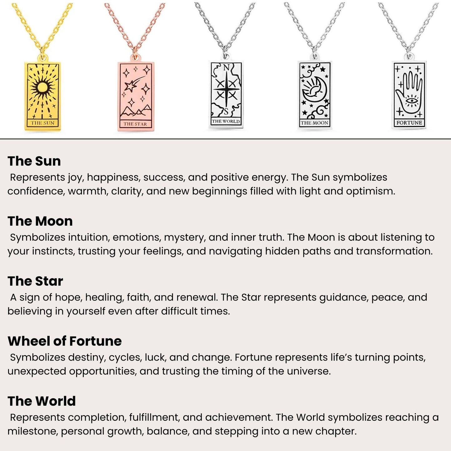 Custom Engraved Tarot Card Necklace