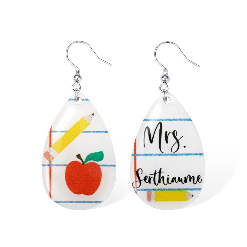 Personalized Teacher Name Earrings