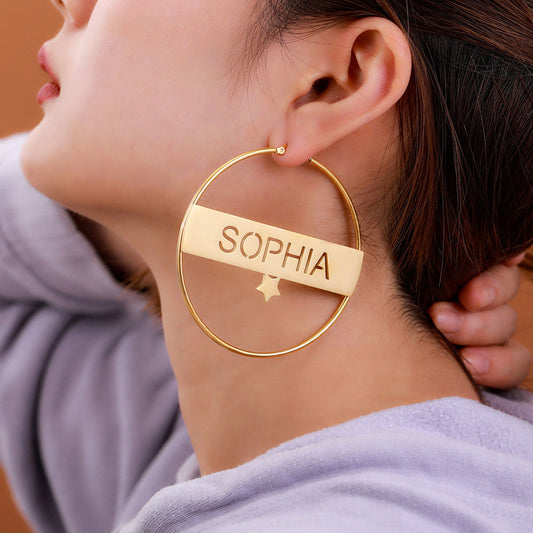 Personalized Name Hoop Earrings