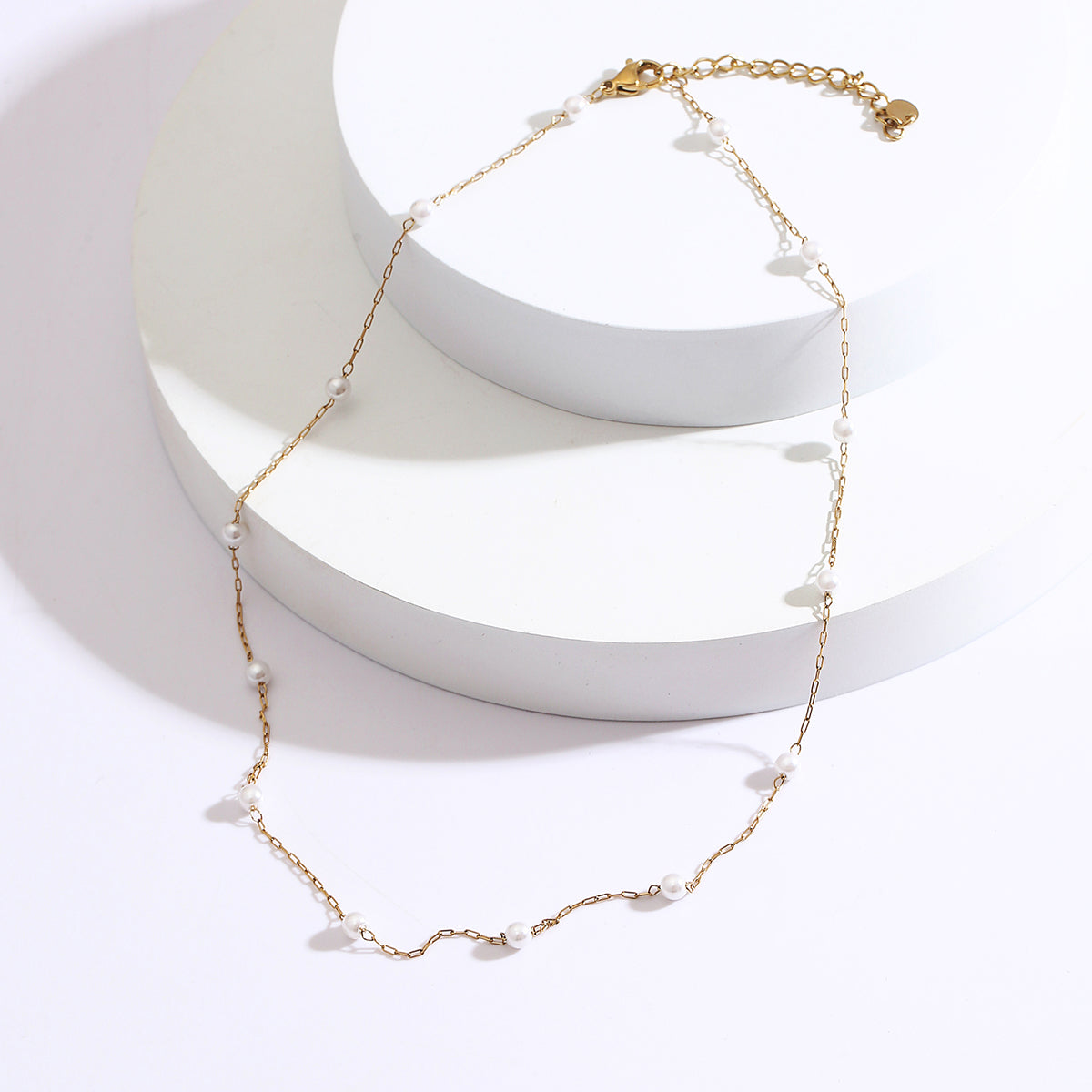 Minimalist Pearl Chain Necklace