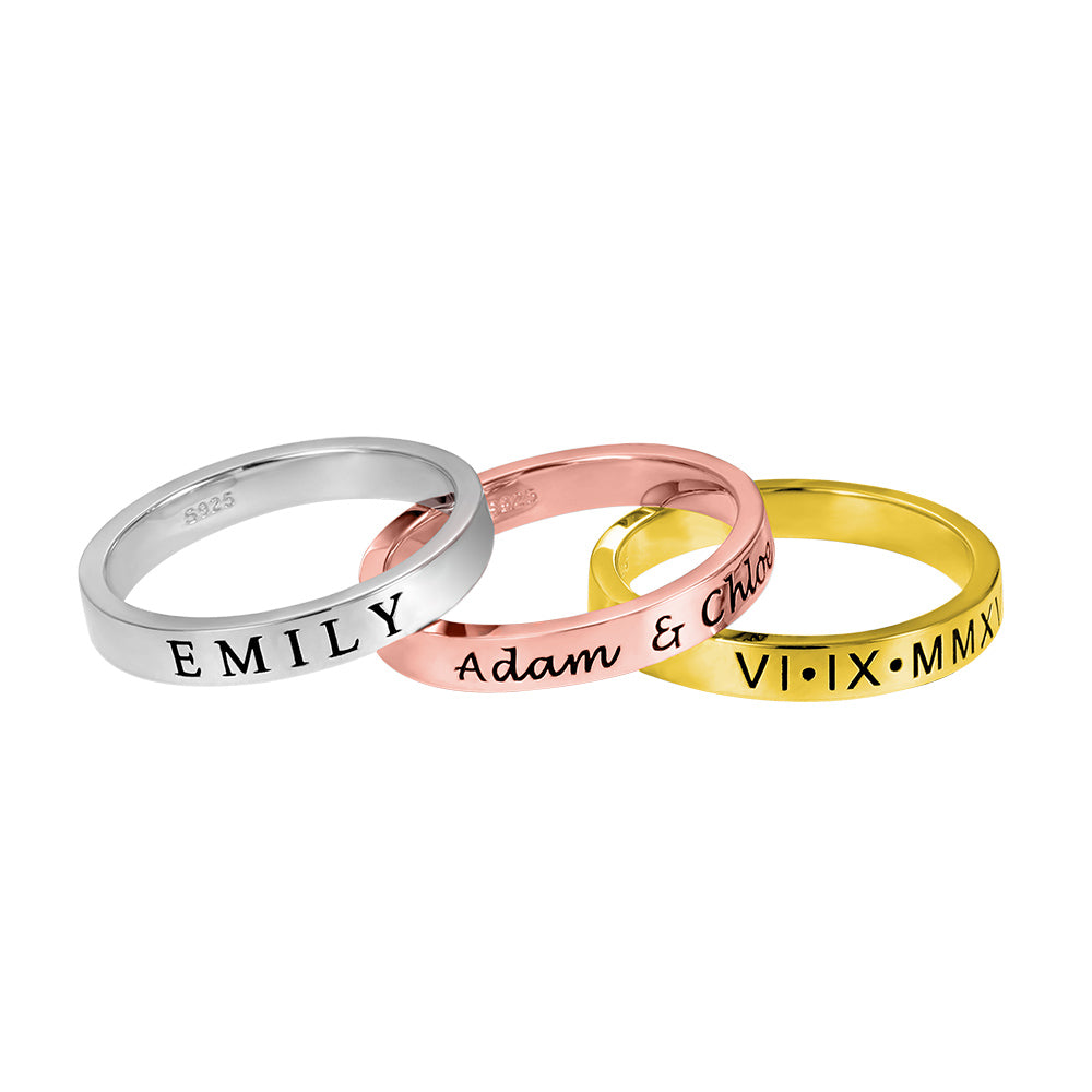 Custom Engraved Stackable Rings