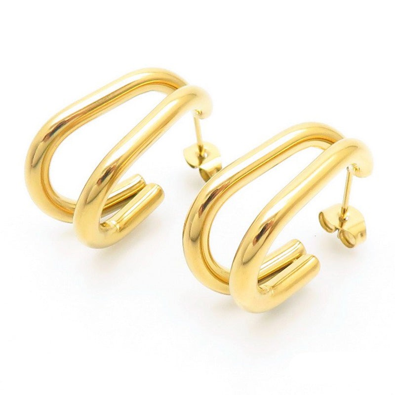 Modern Industrial Hoop Earrings