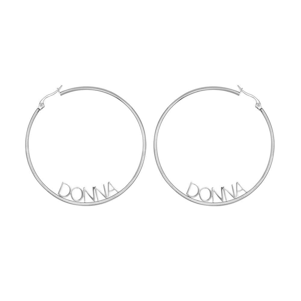 Personalized Name Hoop Earrings