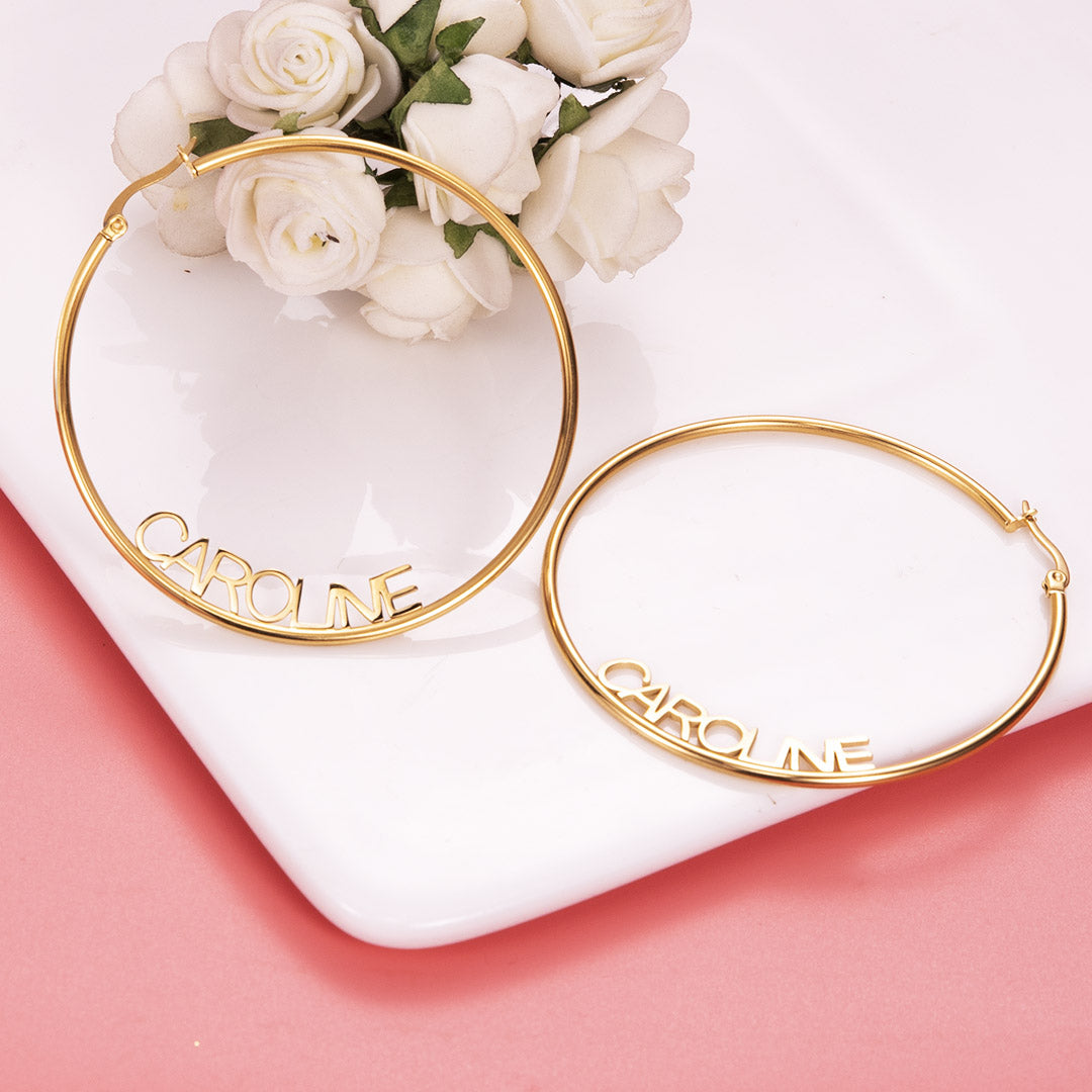 Personalized Name Hoop Earrings