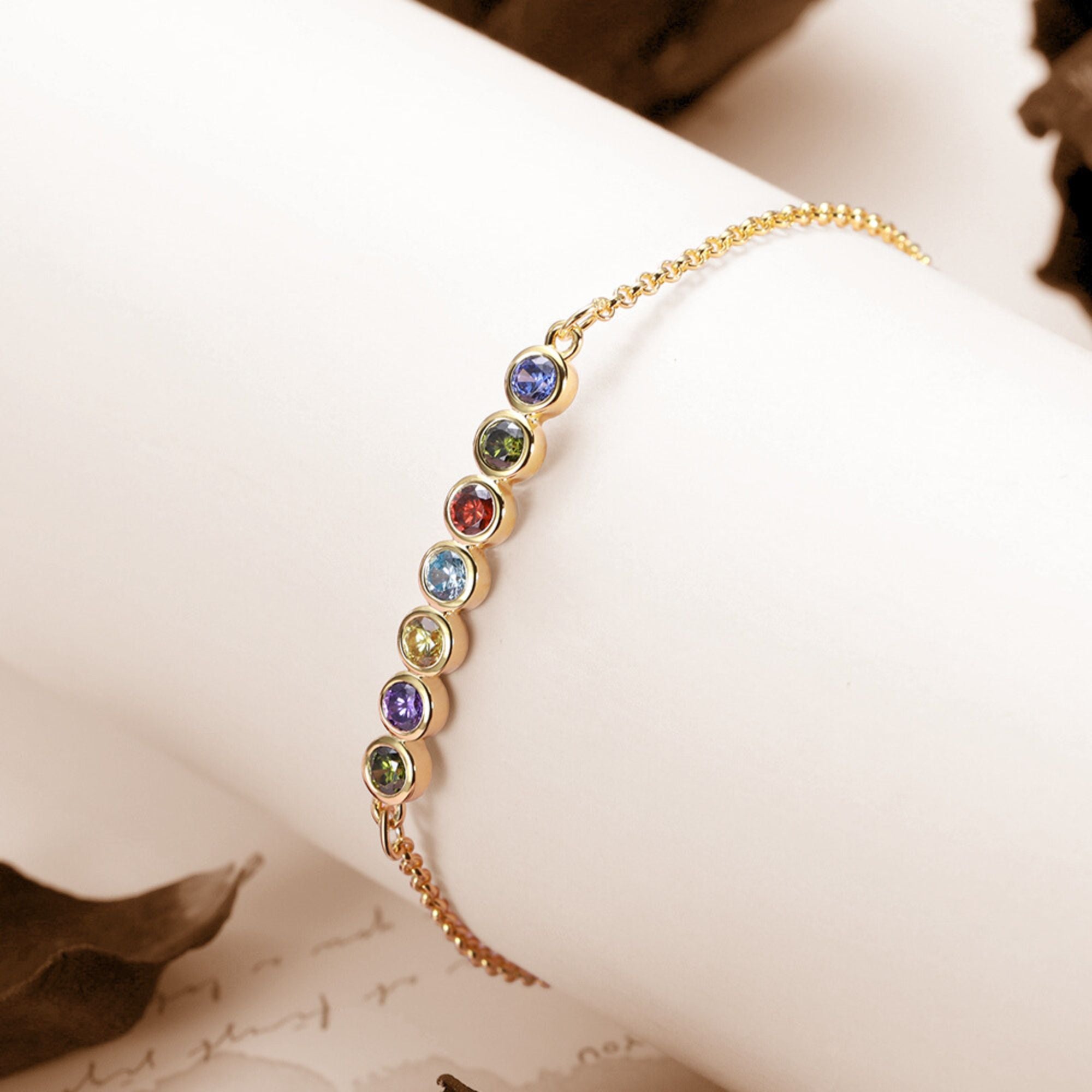 Combined Birthstone Minimalist Bracelet