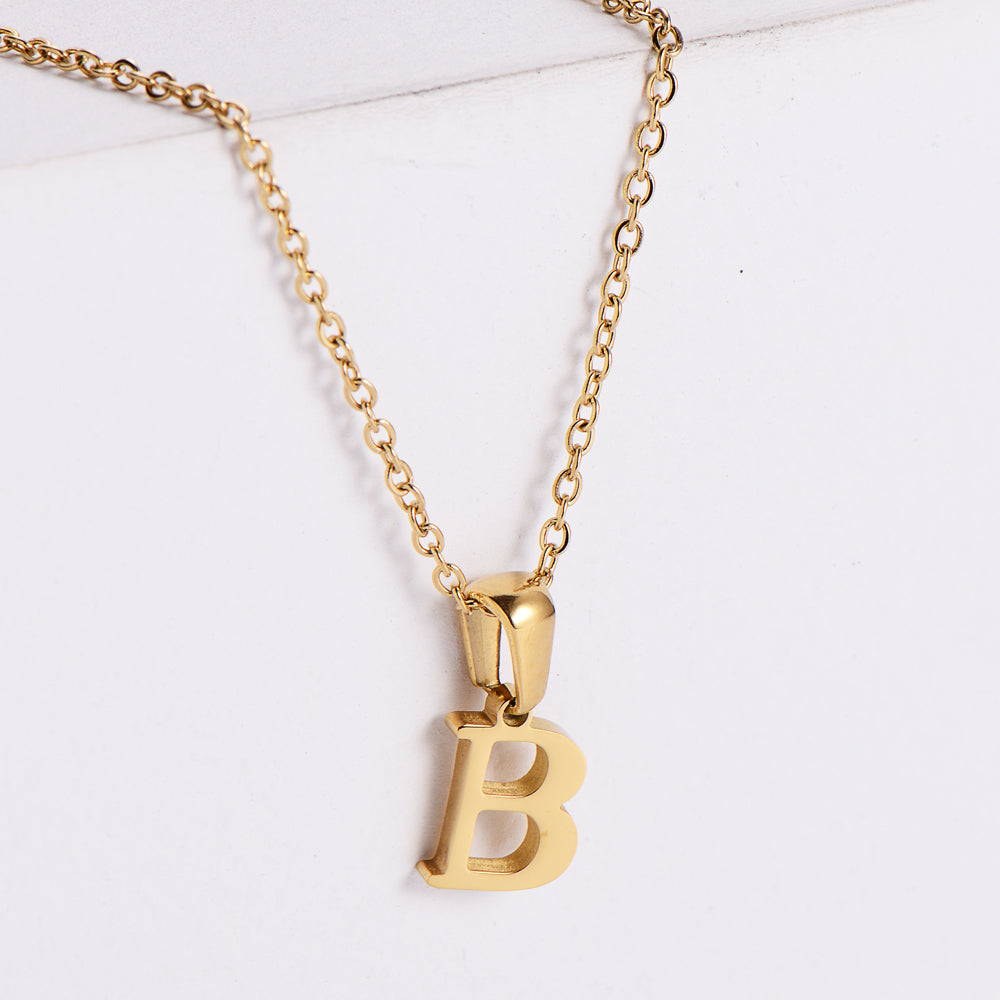 Custom Serif Letter Pendant Necklace