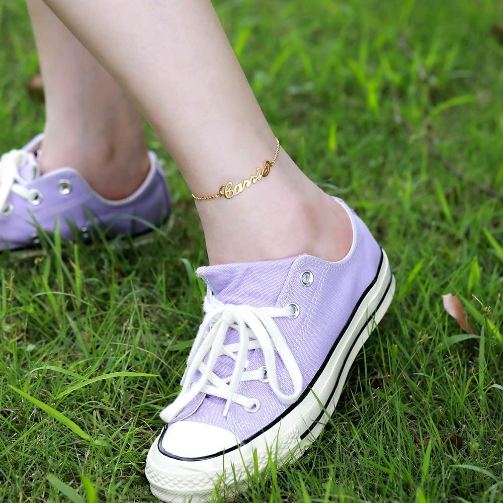 Personalized Cursive Name Anklet