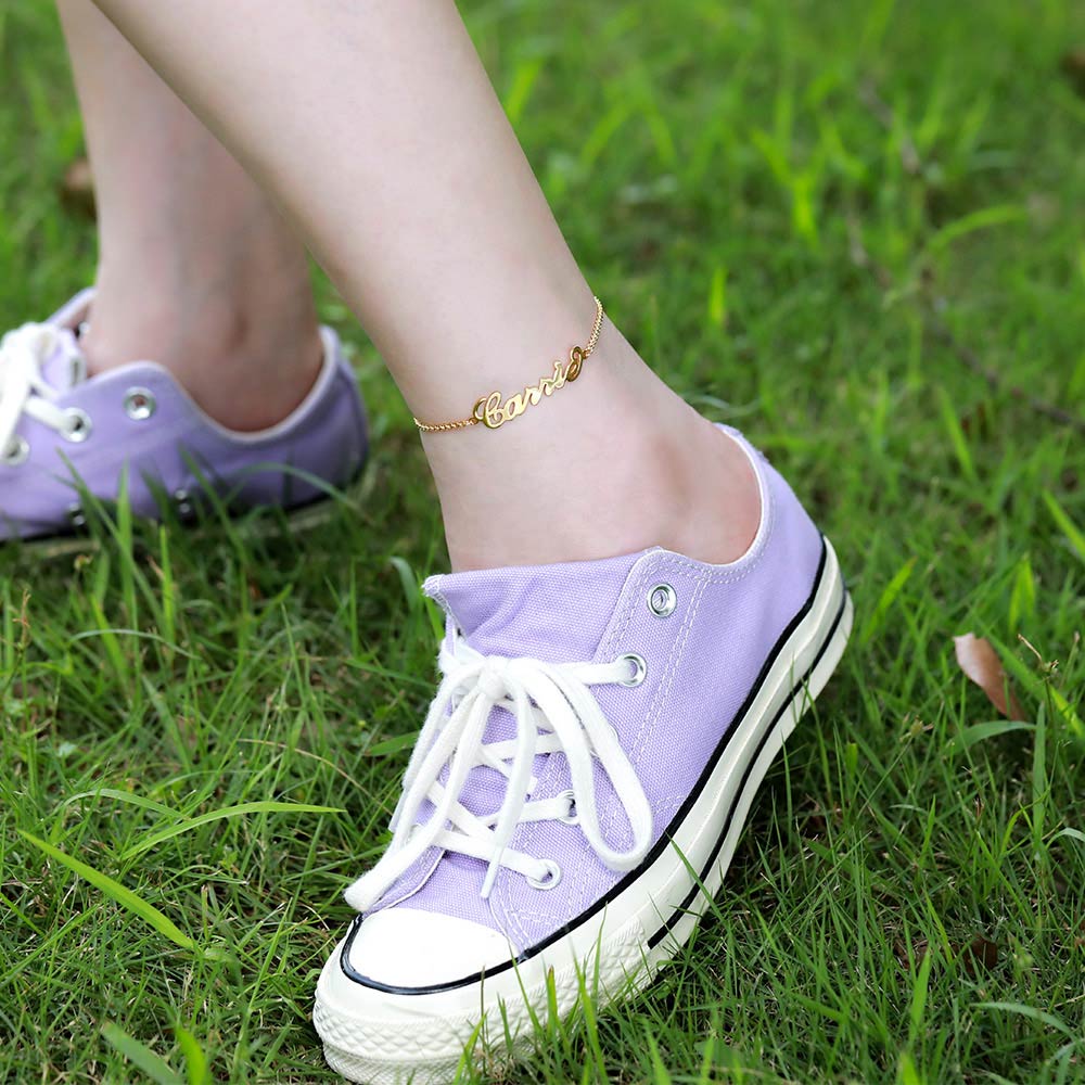 Personalized Name Anklet 925 Sterling Silver