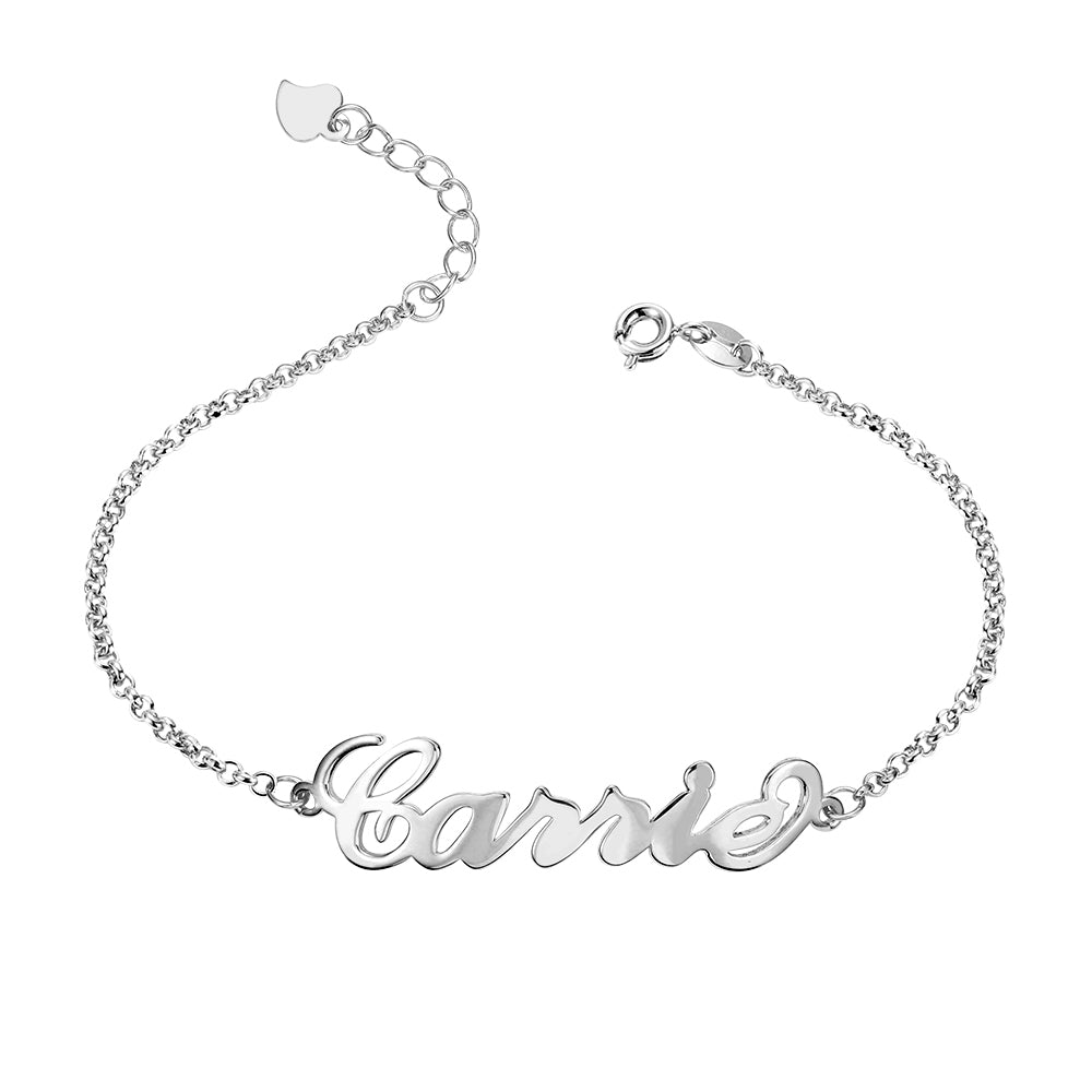 Personalized Name Anklet 925 Sterling Silver