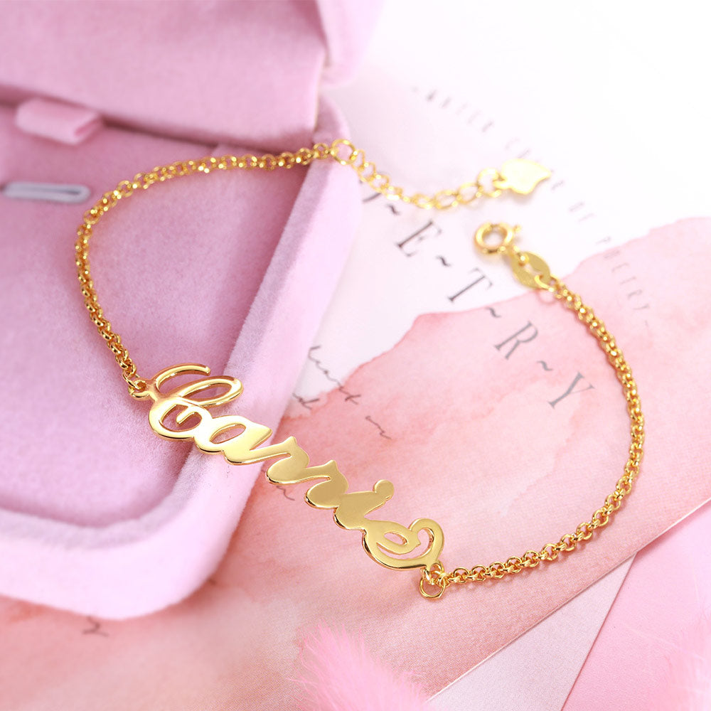 Personalized Name Anklet 925 Sterling Silver