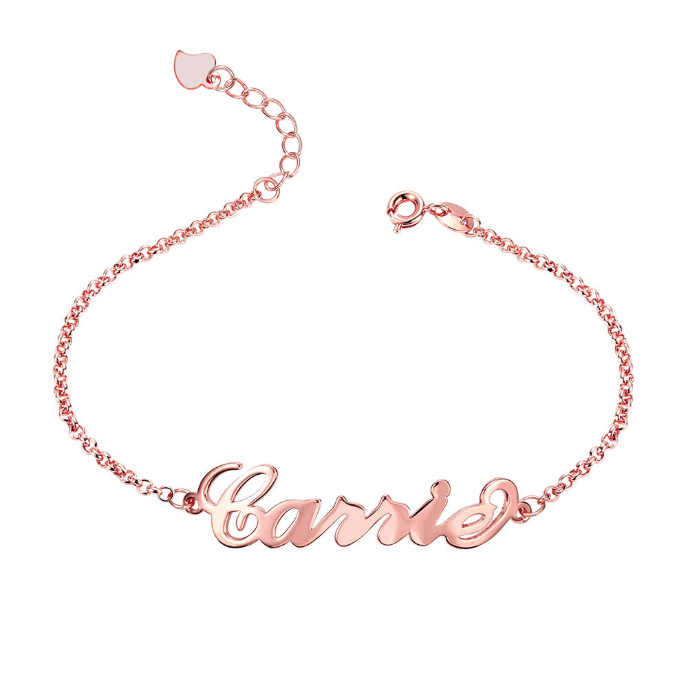 Personalized Name Anklet 925 Sterling Silver