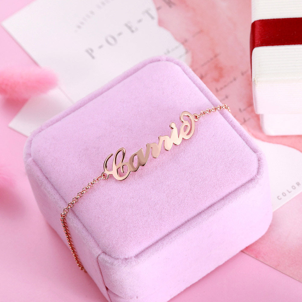 Personalized Name Anklet 925 Sterling Silver