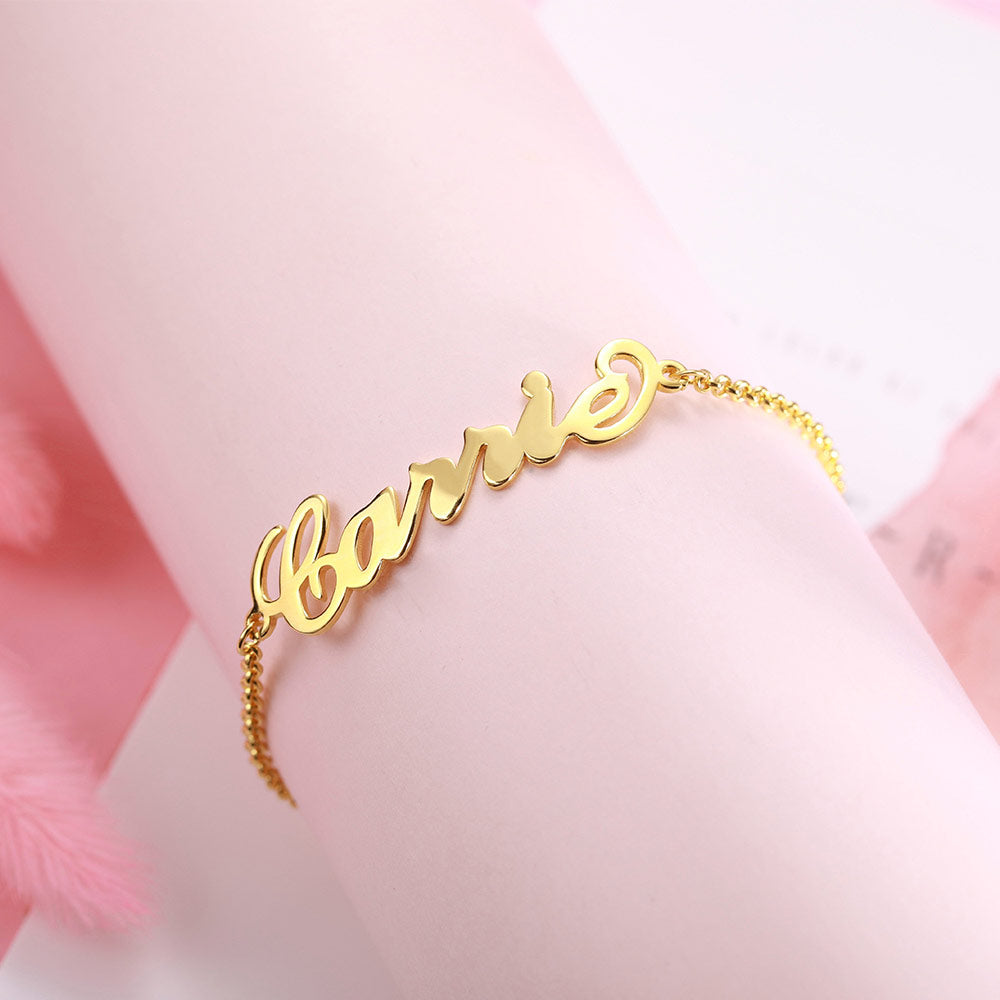 Personalized Name Anklet 925 Sterling Silver