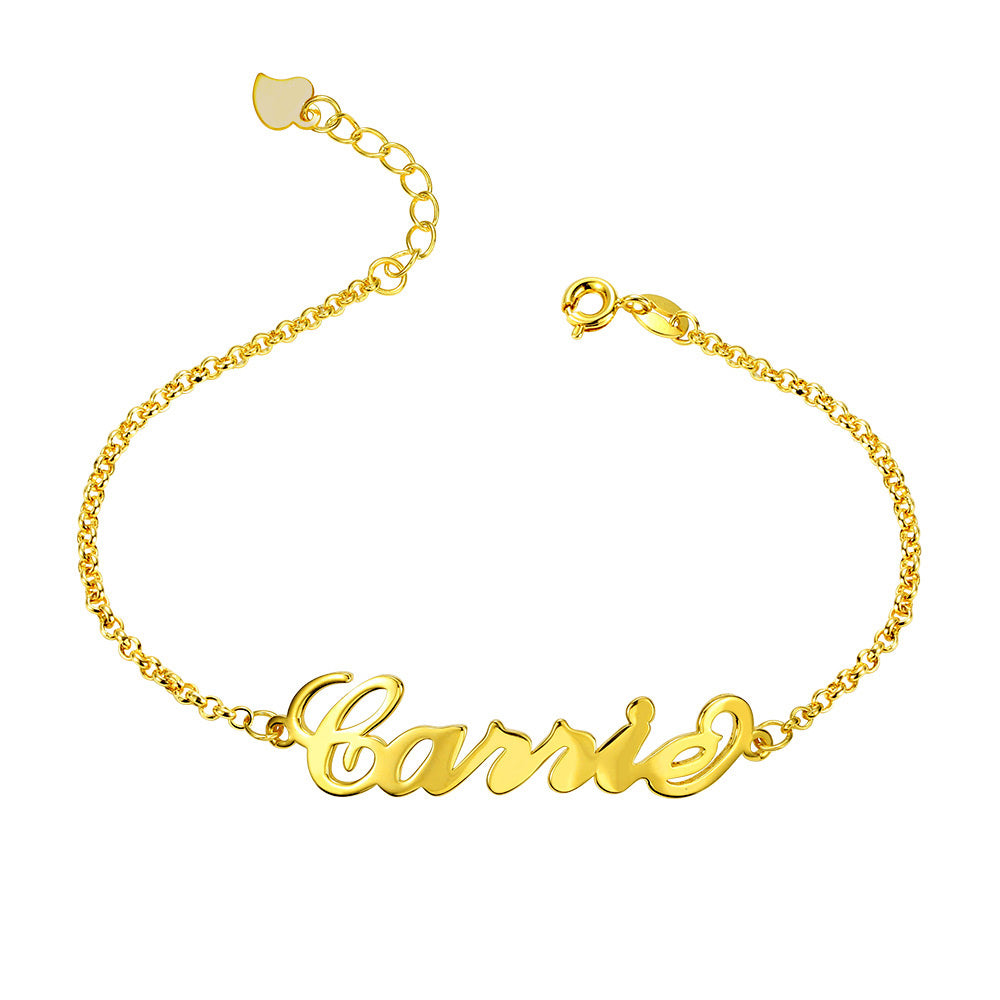 Personalized Name Anklet 925 Sterling Silver