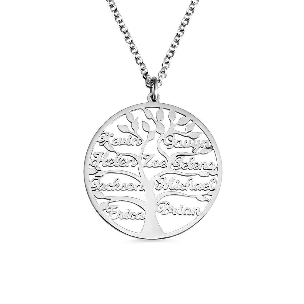 Personalized Family Names Tree Necklace