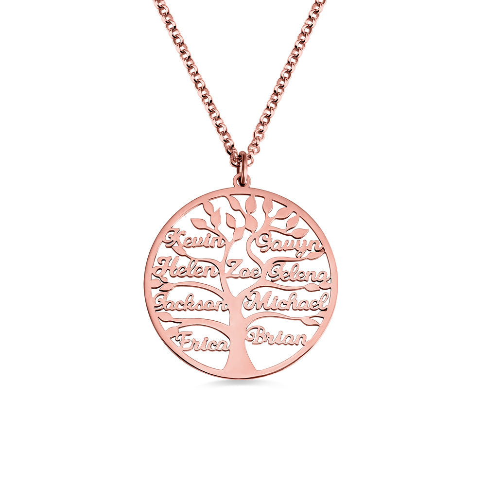 Personalized Family Names Tree Necklace