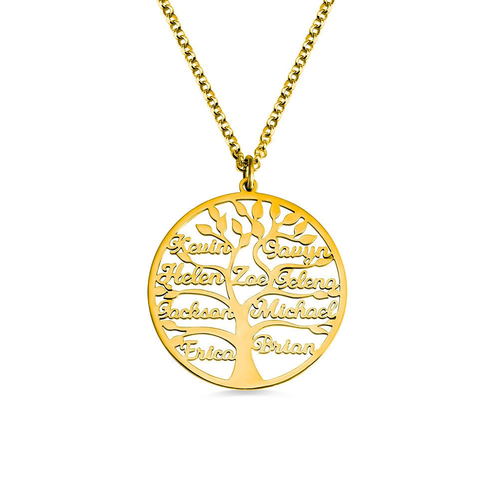 Personalized Family Names Tree Necklace